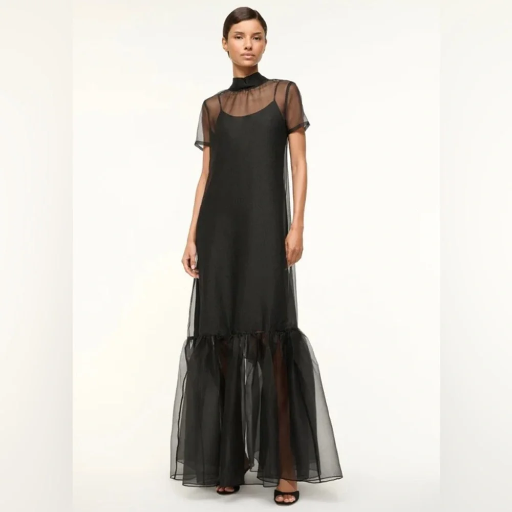 staud mesh dress Staud - Eiza mesh maxi dress